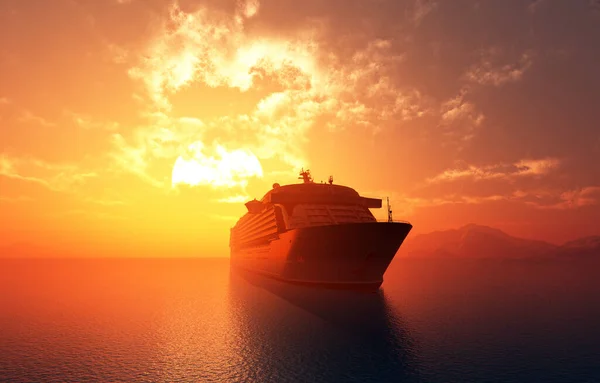 Modern Liner Ett Hav Render — Stockfoto