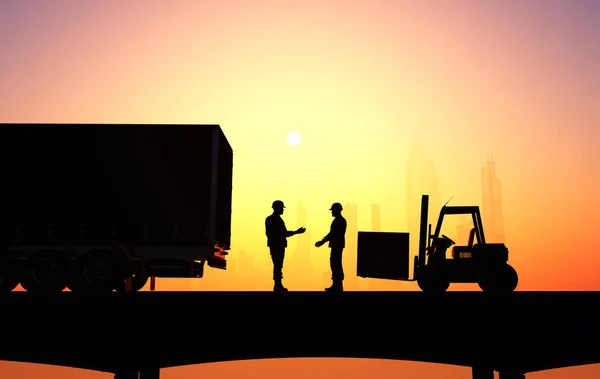 Silhouettes Transport Personnes Rendu — Photo