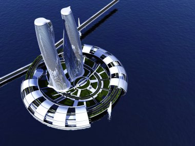 Sudaki gökdelen... 3D görüntüleme