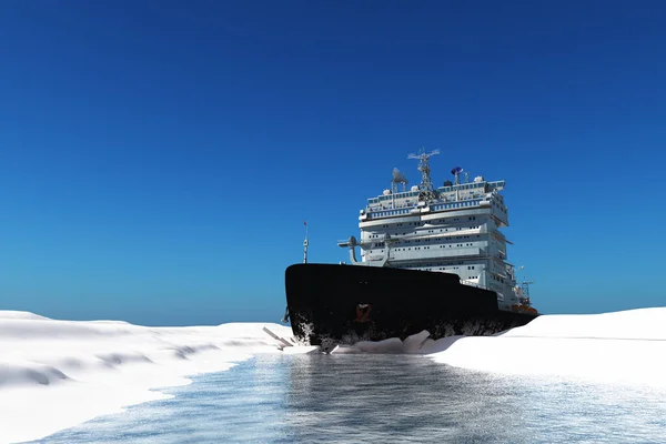 Παγοθραυστικό Πλοίο Στον Πάγο Στη Θάλασσα Καθιστούν — Φωτογραφία Αρχείου