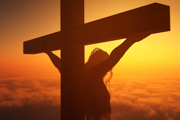 Christus Een Achtergrond Van Hemel Renderen — Stockfoto