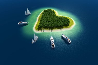 Denizde bir ada..., 3D render