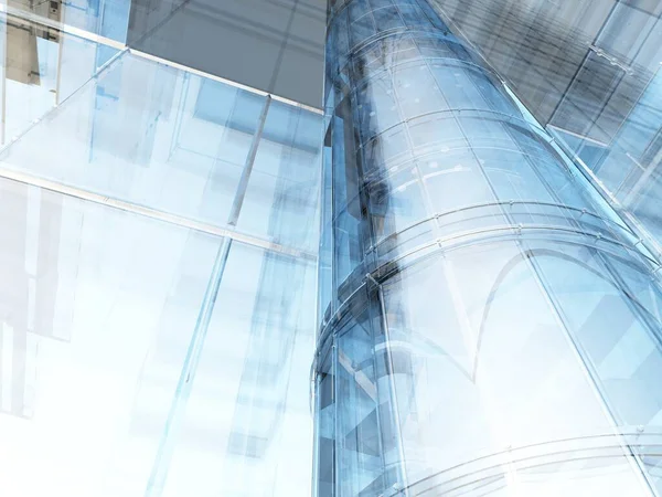 Lift Backdrop Modern Building Render — Stock Photo, Image