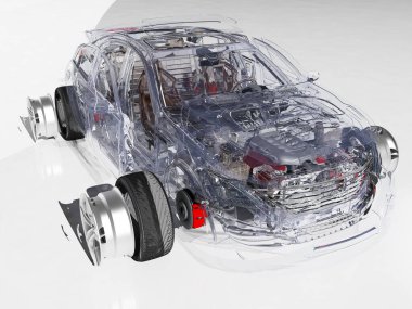 Beyaz arka planda 33d model arabalar.