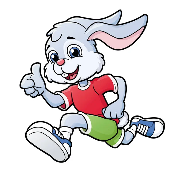 Lächelndes Kaninchen joggen — Stockvektor