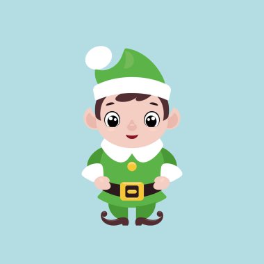 Sevimli gülümseyen Noel elf