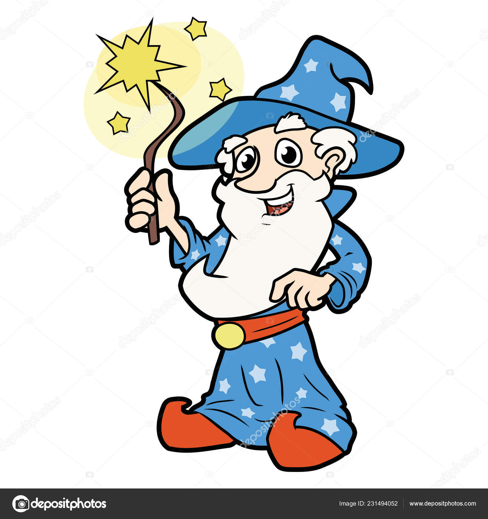 Zauberer mit Zauberstab — Stockvektor © den0909 #231494052