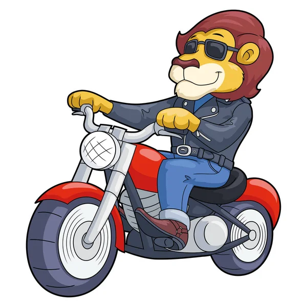 Lion équitation moto — Image vectorielle