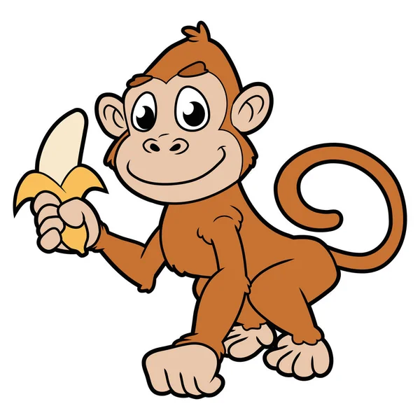 Singe à la banane — Image vectorielle