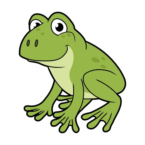 Lächelnder grüner Frosch — Stockvektor