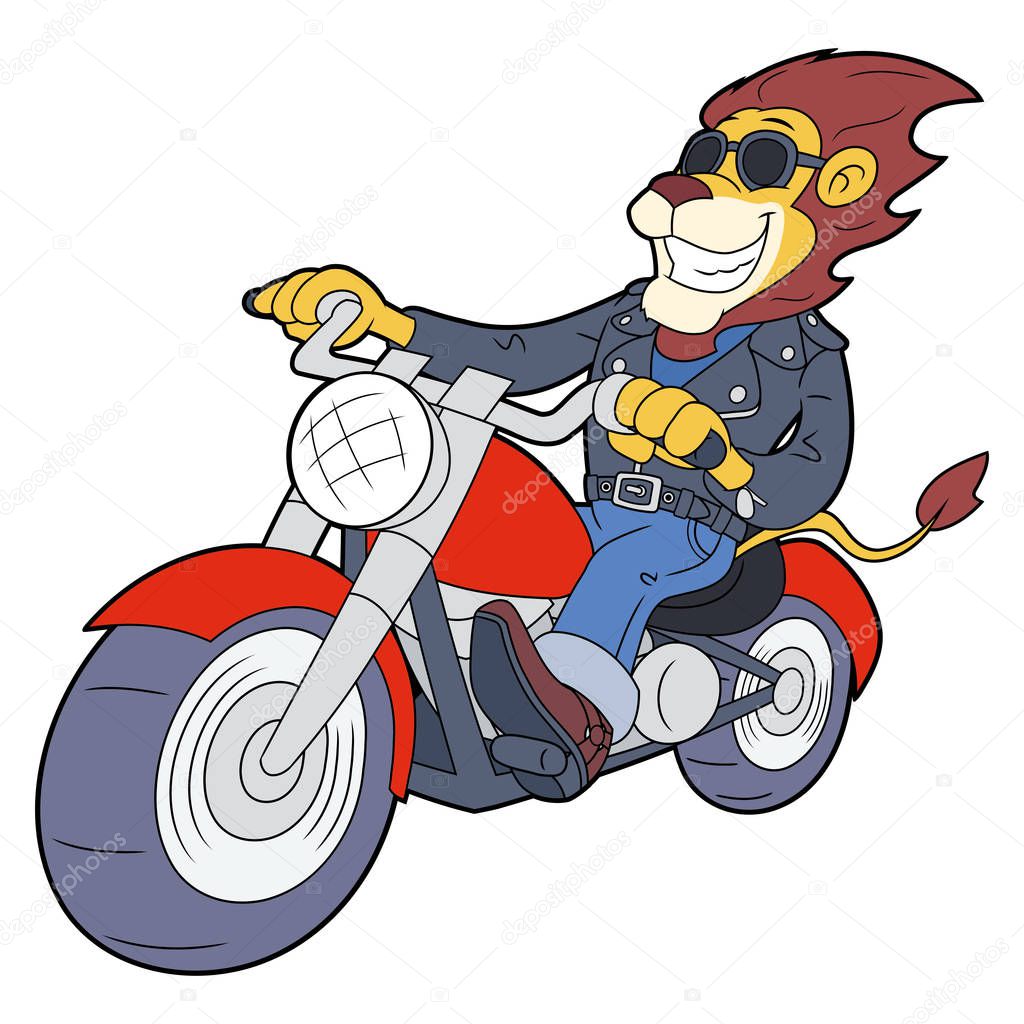 Lion riding motorbike at high speed 2