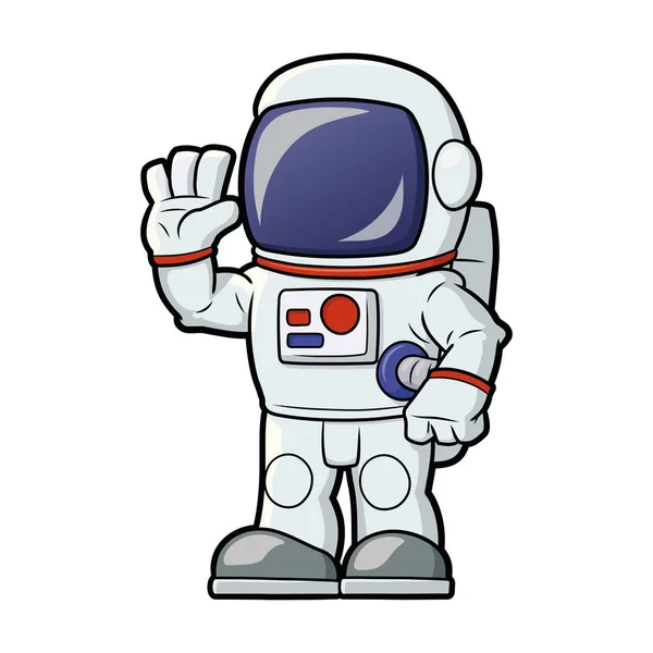 Astronaut mávající rukou — Stockový vektor