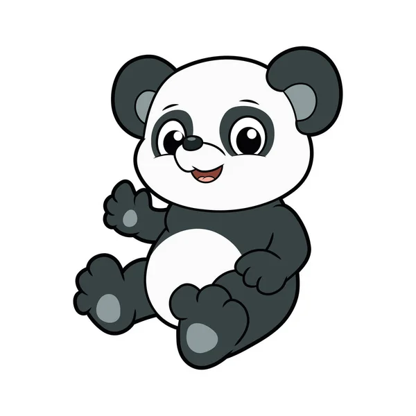 Panda kecil yang lucu - Stok Vektor