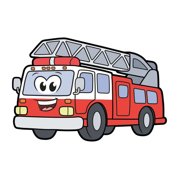 Sevimli gülümseyen itfaiye arabası