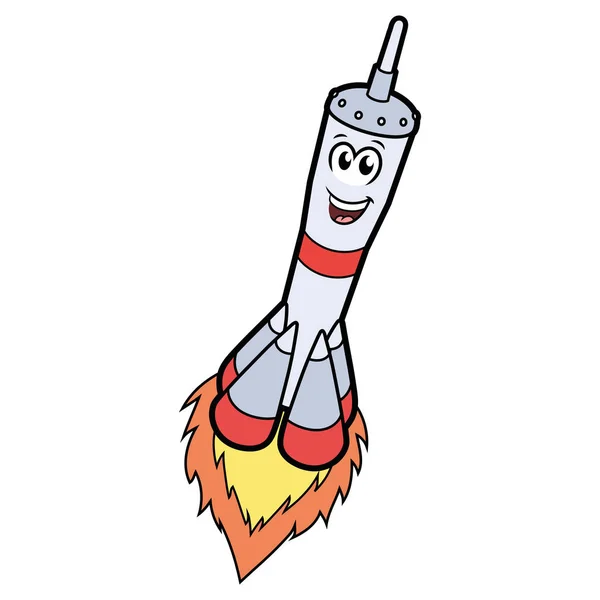 可爱的微笑火箭 — 图库矢量图片