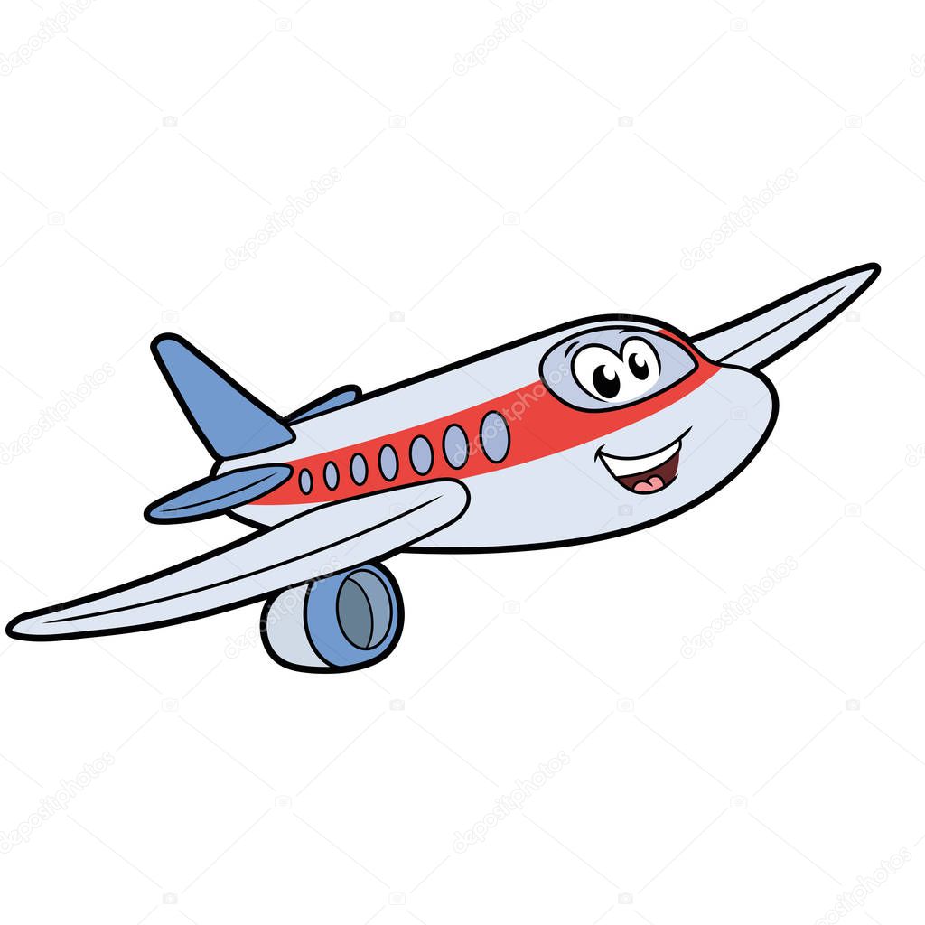 Cute smiling airplane