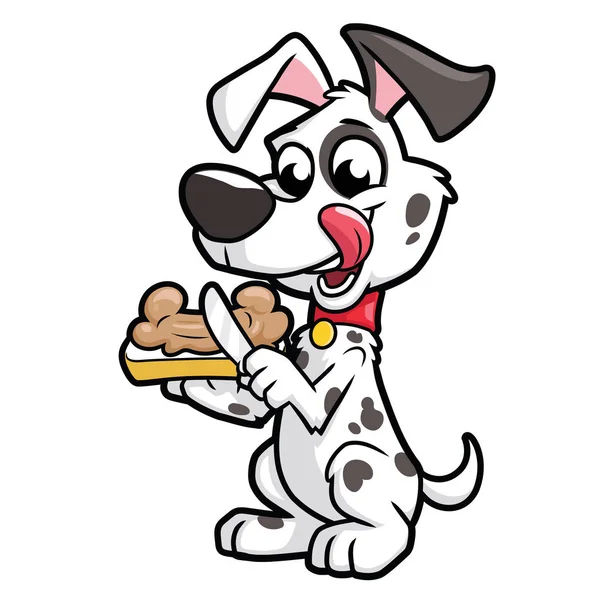 Köpek ekmeğin üzerine fıstık ezmesi yontıyor.