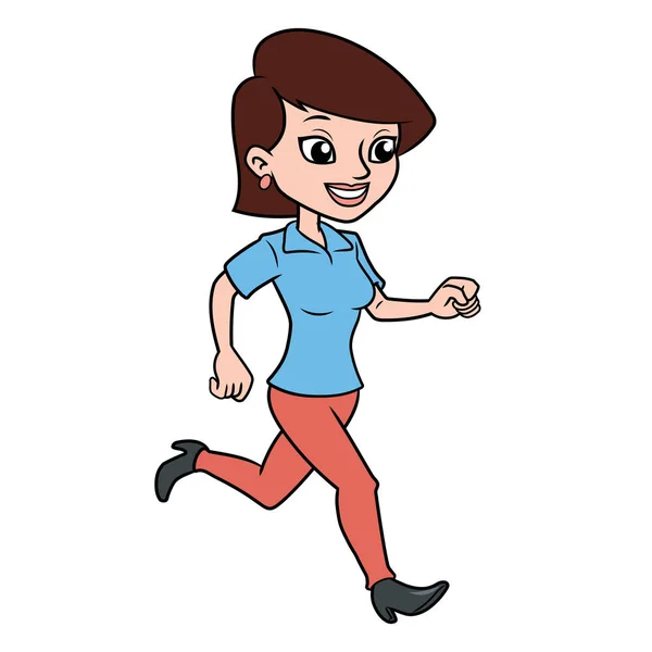 Mujer joven corriendo — Archivo Imágenes Vectoriales