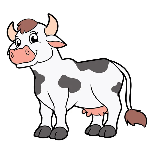 Glimlachend koe staand — Stockvector