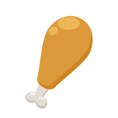 tavuk bacağı düz simgesi