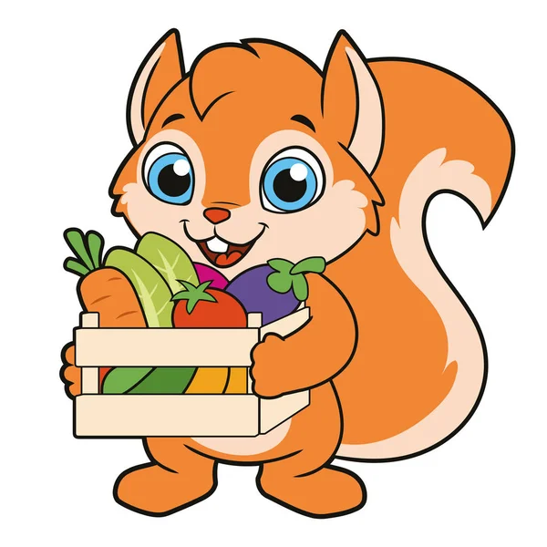Wiewiórka z paka warzyw 2 — Wektor stockowy