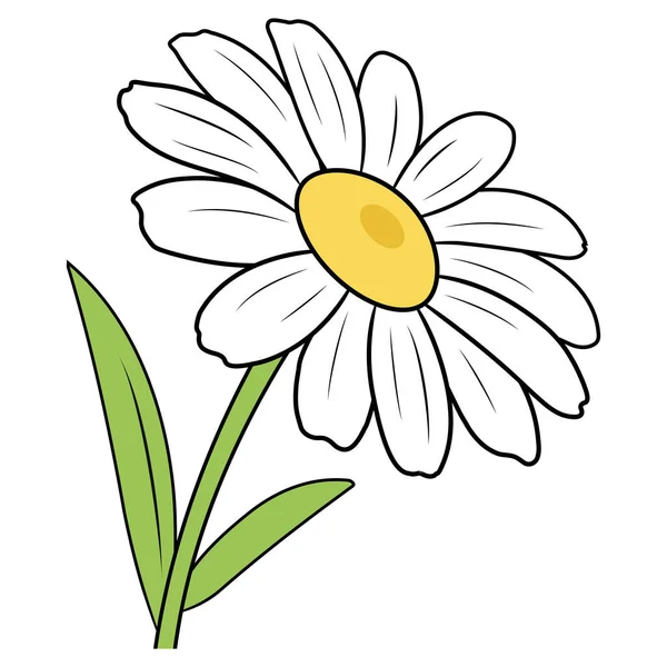 Illustration of a cartoon chamomile — Stock Vector