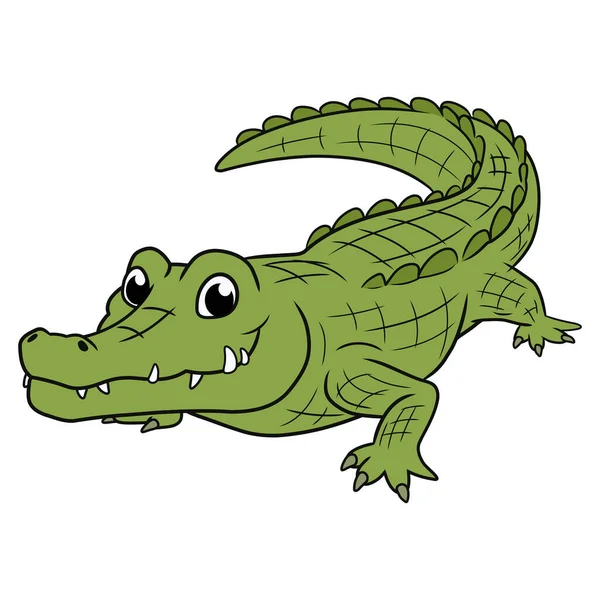 Illustration eines lächelnden Krokodils — Stockvektor