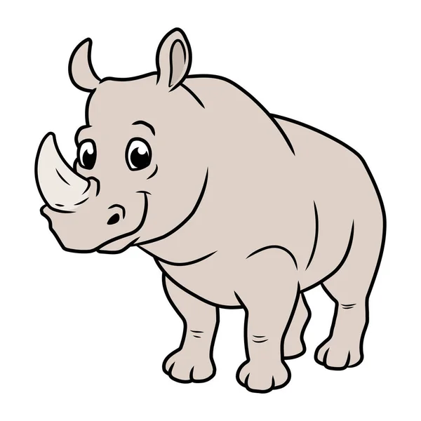 Ilustración de un rinoceronte sonriente Vector De Stock