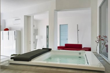 modern bir banyo iç çekim