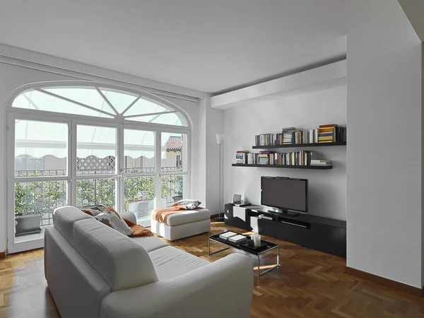 Interiores fotos de uma moderna sala de estar — Fotografia de Stock
