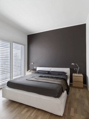 modern bir yatak odası iç çekim 