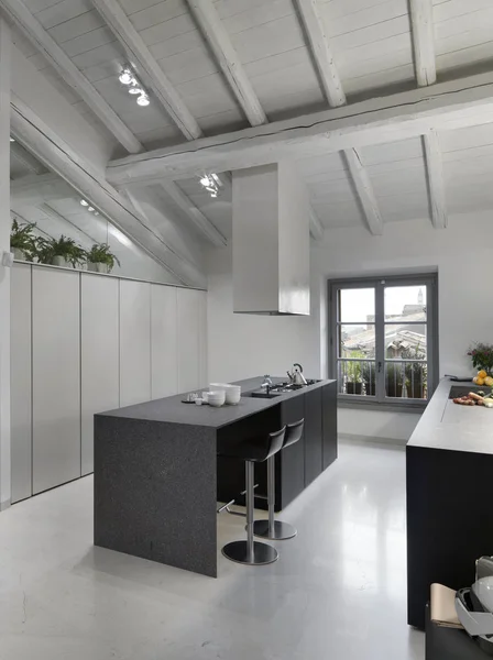 interiors shot of a modern kitchen with kitchen island