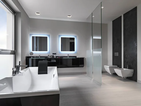 Innenaufnahmen eines modernen Badezimmers — Stockfoto