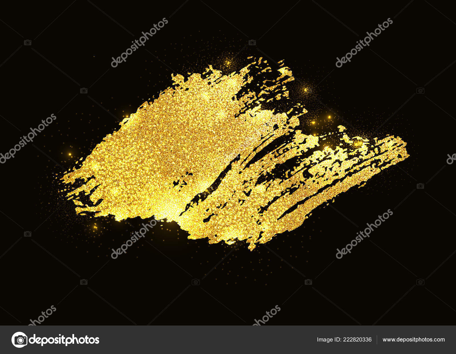 Vector gold glitter paint smear stroke stain. Abstract gold glittering  textured art illustration. Stock Vector by ©antuanetto 222820336