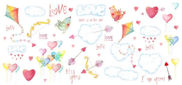 Szent Valentin-napi üdvözlőlap, gyerekes design — Stock Fotó