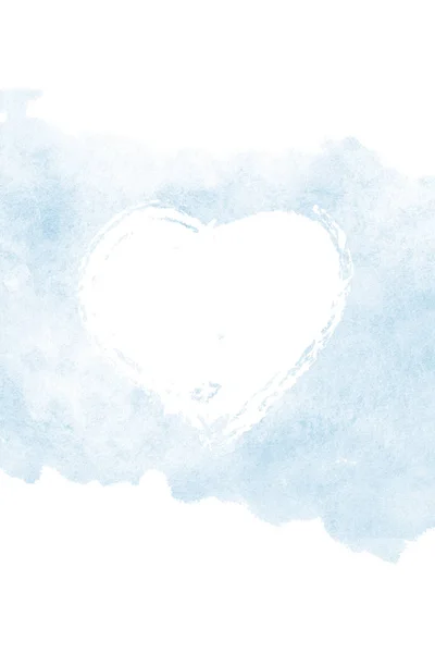 Sevgililer günü suluboya kartı ile kalp kapak — Stok fotoğraf