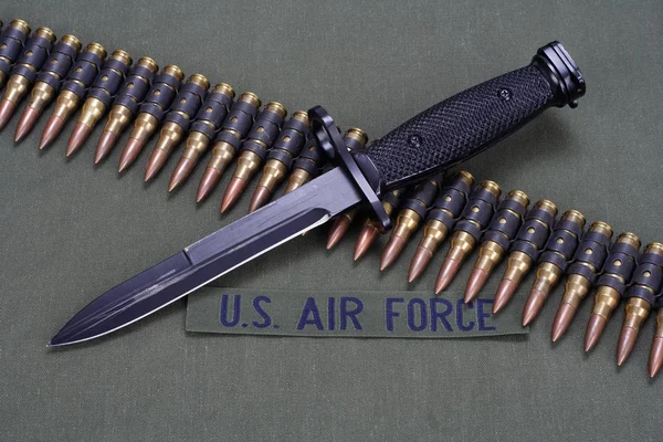 Bagnet Amunicji Pasa Jednolitym Tle Air Force — Zdjęcie stockowe