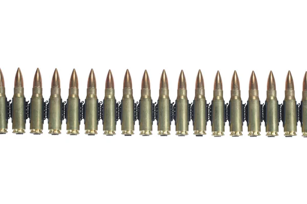 Ammunition Bälte Vit Bakgrund — Stockfoto