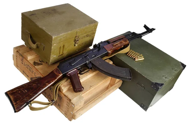 違法武器売買 白で隔離武器 — ストック写真