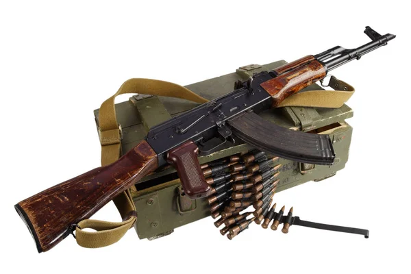 Sovjetiska Armén Låda Med Ammunition Med Gevär Och Ammunition Isolerade — Stockfoto