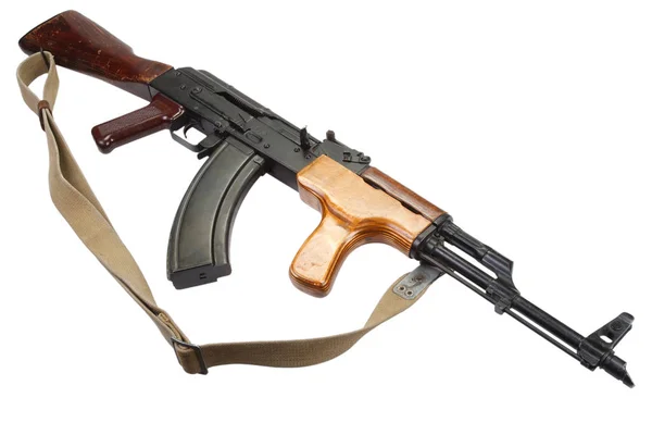 Kalashnikov Versão Romena Isolada Branco — Fotografia de Stock