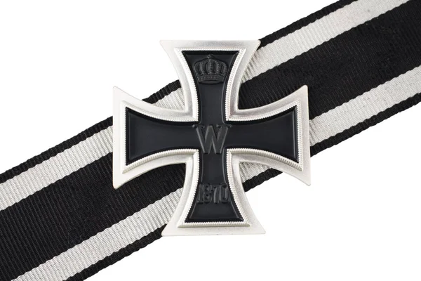 Německé Ocenění Železný Kříž 1870 Izolovaných Bílém Pozadí — Stock fotografie