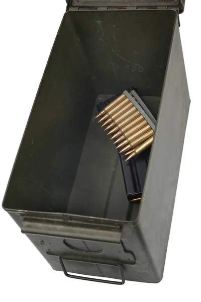 Ammo Can Ammo Isolated White Background — Stock Photo, Image