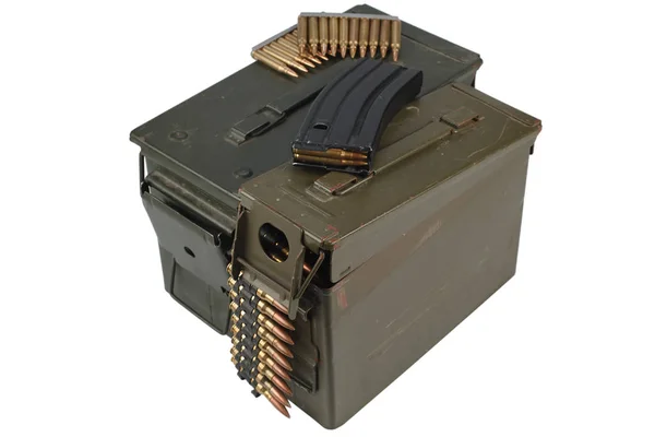 Ammo Can Ammo Ammunition Belt Isolated — Stock Photo, Image