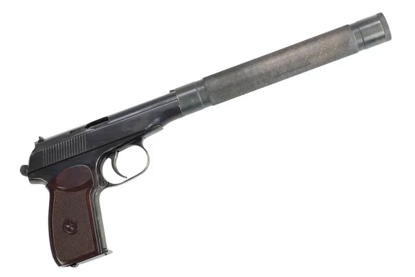 Handgun Silencer White Background — Stock Photo, Image