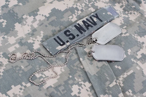 Navy Camouflaged Uniform Blank Dog Tags Uniform — Stock Photo, Image