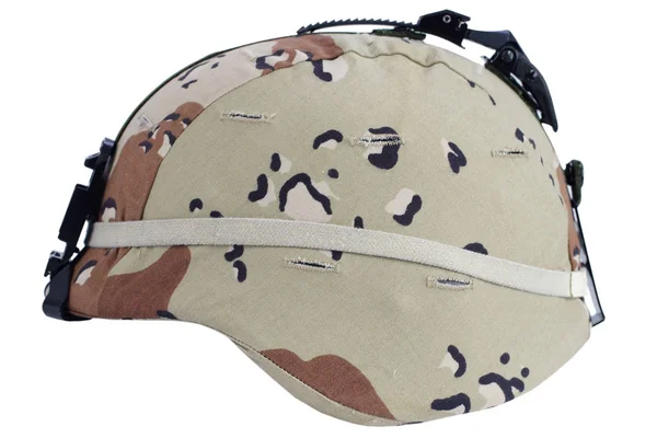 Nós Exército Capacete Kevlar Com Uma Cobertura Camuflagem Deserto Visão — Fotografia de Stock