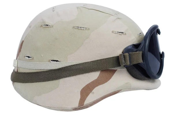 Casque Kevlar Armée Avec Lunettes Isolées — Photo