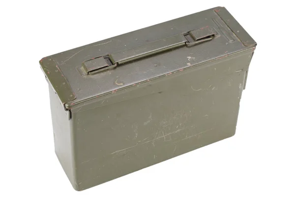 Green Ammo Box Isolato Sfondo Bianco — Foto Stock