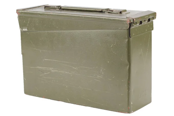 Green Ammo Box Isolato Sfondo Bianco — Foto Stock